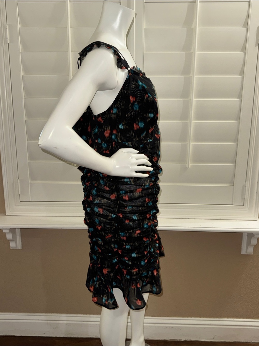 Torrid Ruched Mesh Ruffle Chemise Sweet Ikat - Picture 5 of 12